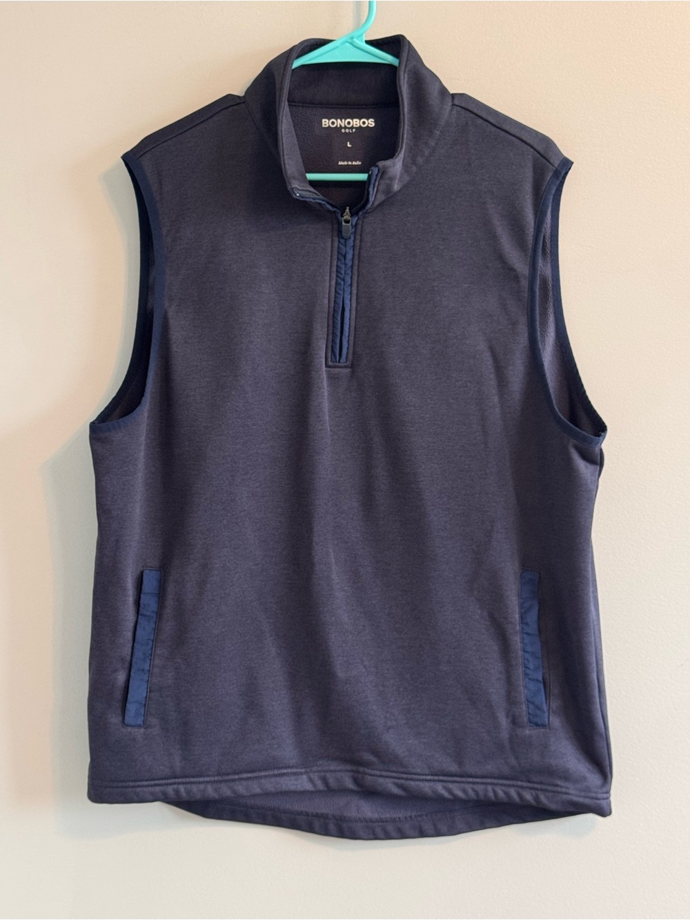 Bonobos Golf Navy Quarter Zip Performance Vest Men’s Large